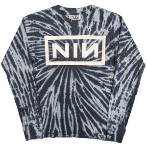 Nine Inch Nails Unisex Adult Tie Dye Cotton Logo Long-Sleeved T-Shirt / Blue
